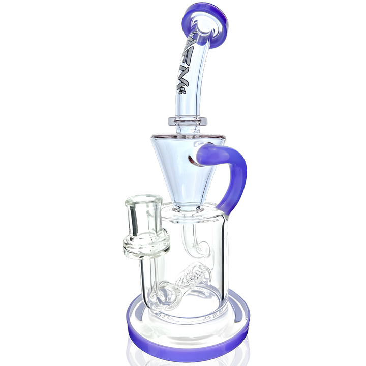 10.5" AFM Glass Drain Recycler Double Color Inline Dab Rig | AFM Smoke