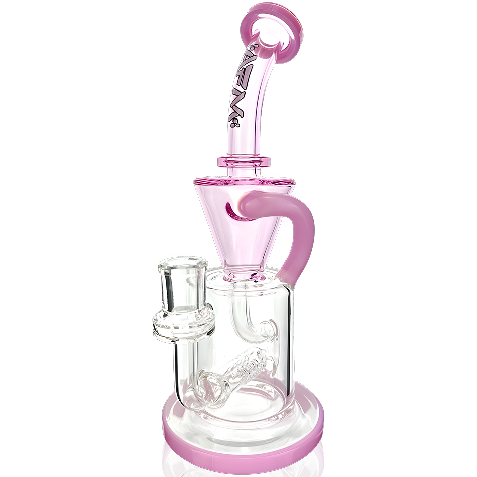 10.5" AFM Glass Drain Recycler Double Color Inline Dab Rig | AFM Smoke