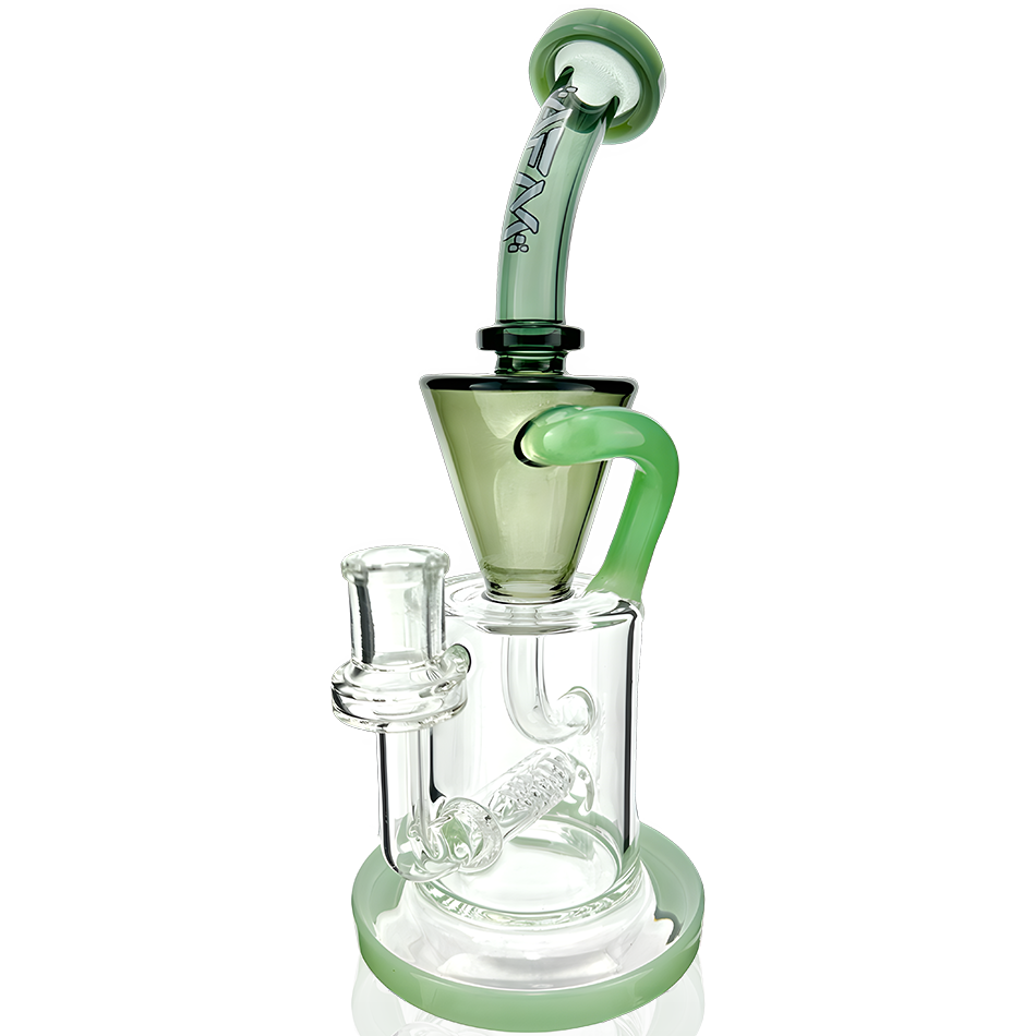 10.5" AFM Glass Drain Recycler Double Color Inline Dab Rig | AFM Smoke
