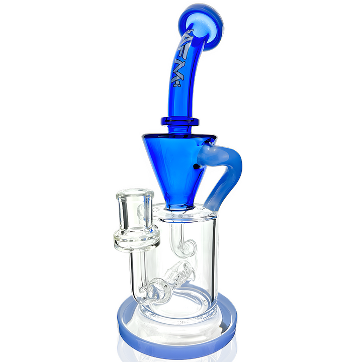 10.5" AFM Glass Drain Recycler Double Color Inline Dab Rig | AFM Smoke