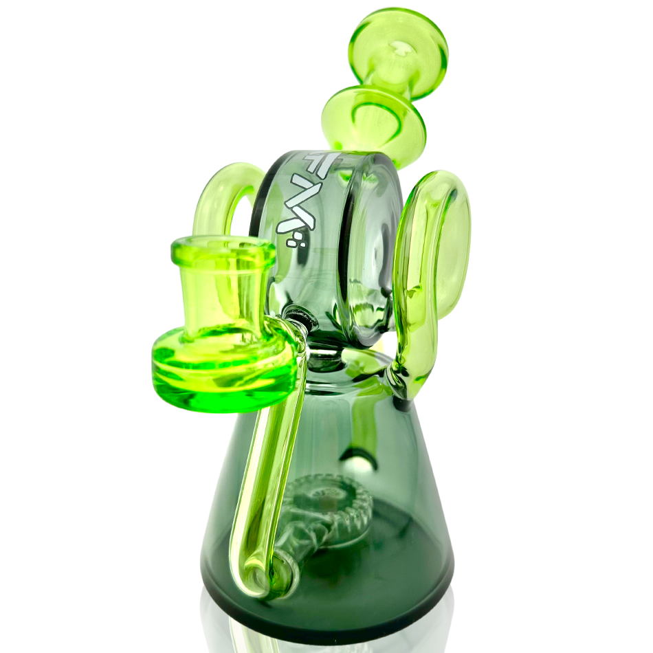 8" Double Ram Glass Recycler Dab Rig