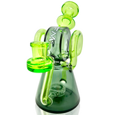 8" AFM Double Ram Glass Recycler Dab Rig + Quartz Banger & Carb Cap Bundle