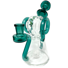 8" AFM Double Ram Special Decal Glass Recycler Dab Rig