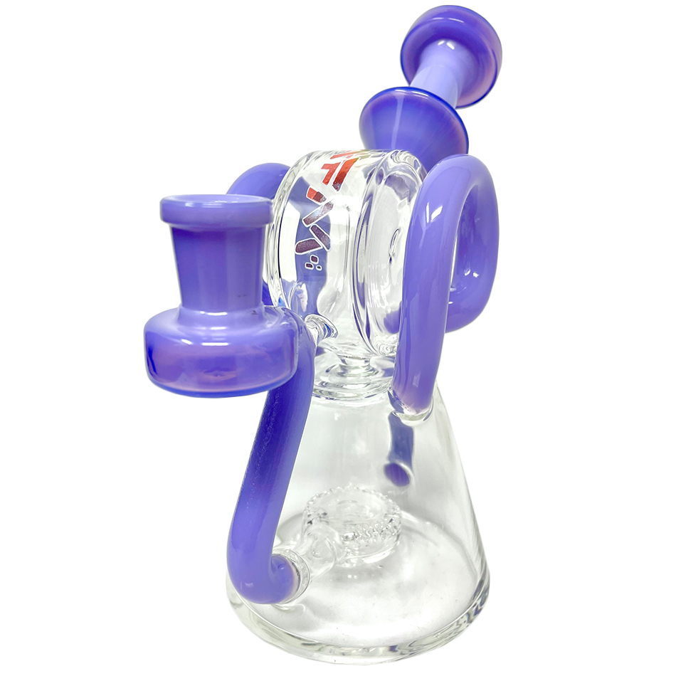 8" Double Ram Special Decal Glass Recycler Dab Rig