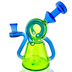 8" AFM Double Ram Glass Recycler Dab Rig