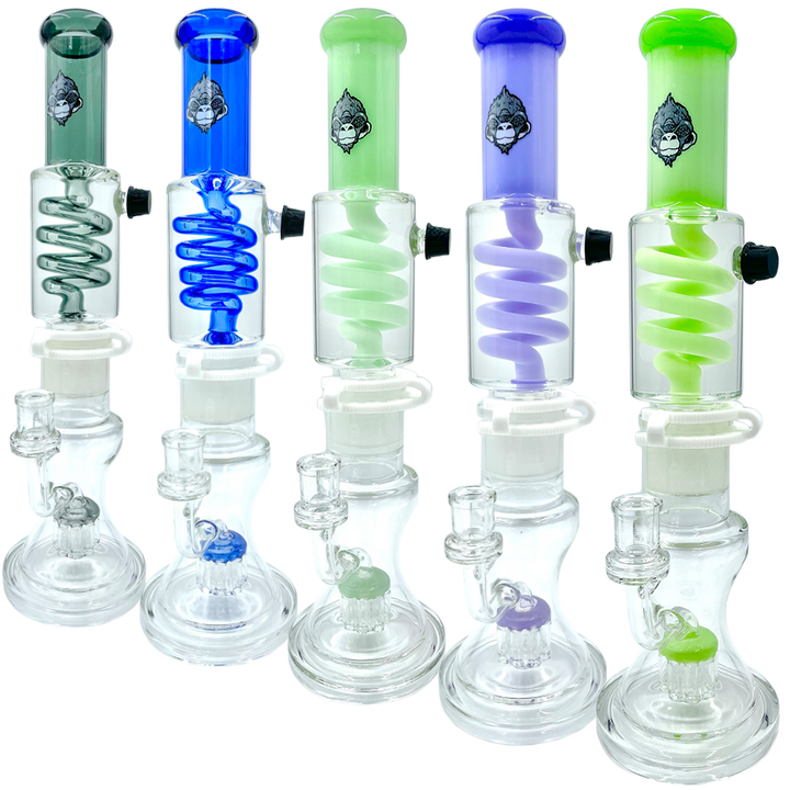 14" AFM Glass Tree Perc Glass Freezable Coil Beaker Bong | AFM Smoke