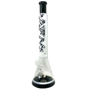 18" Zebra Glass Beaker Bong