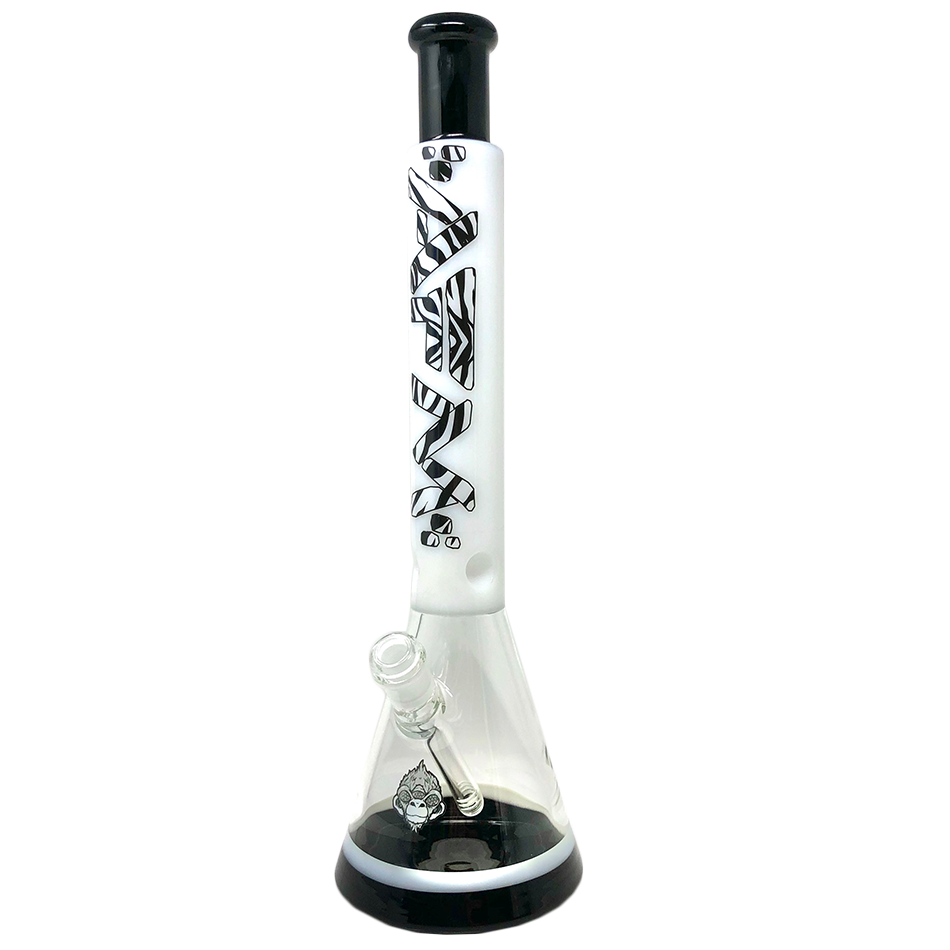 18" Zebra Glass Beaker Bong
