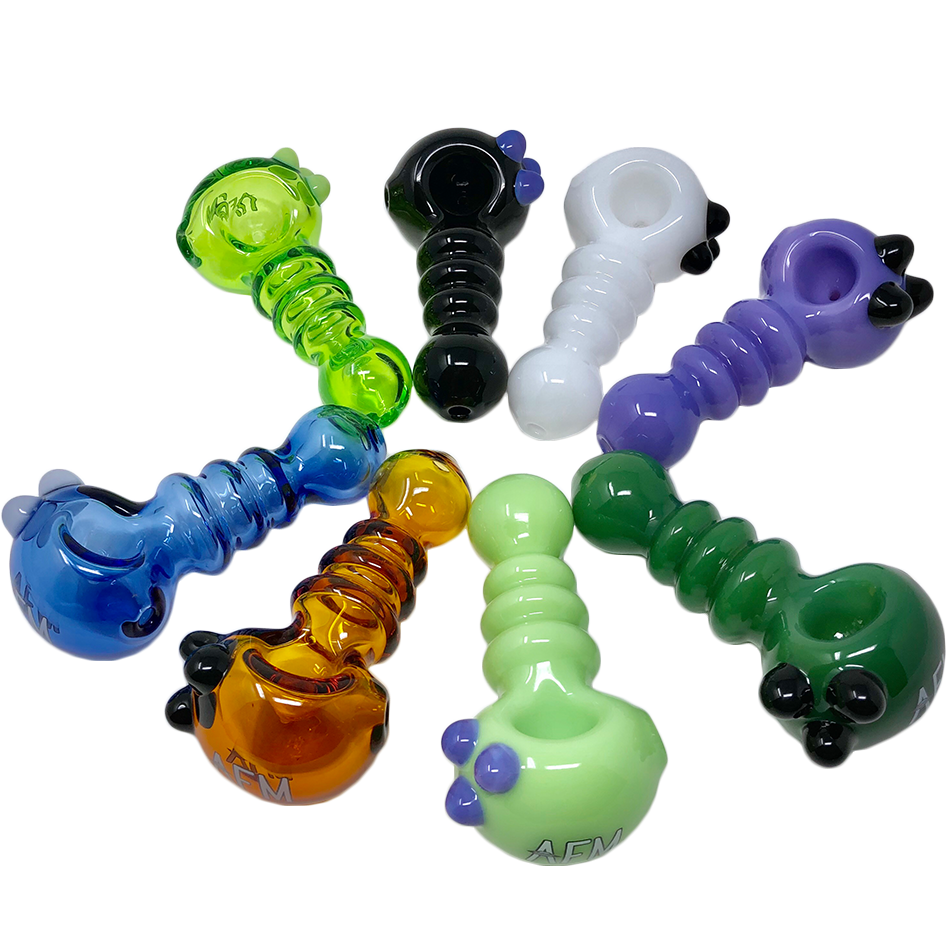 4" AFM Three Point Colored Borosilicate Glass Hand Pipe | AFM Smoke