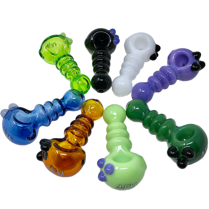 4" AFM Three Point Colored Borosilicate Glass Hand Pipe | AFM Smoke