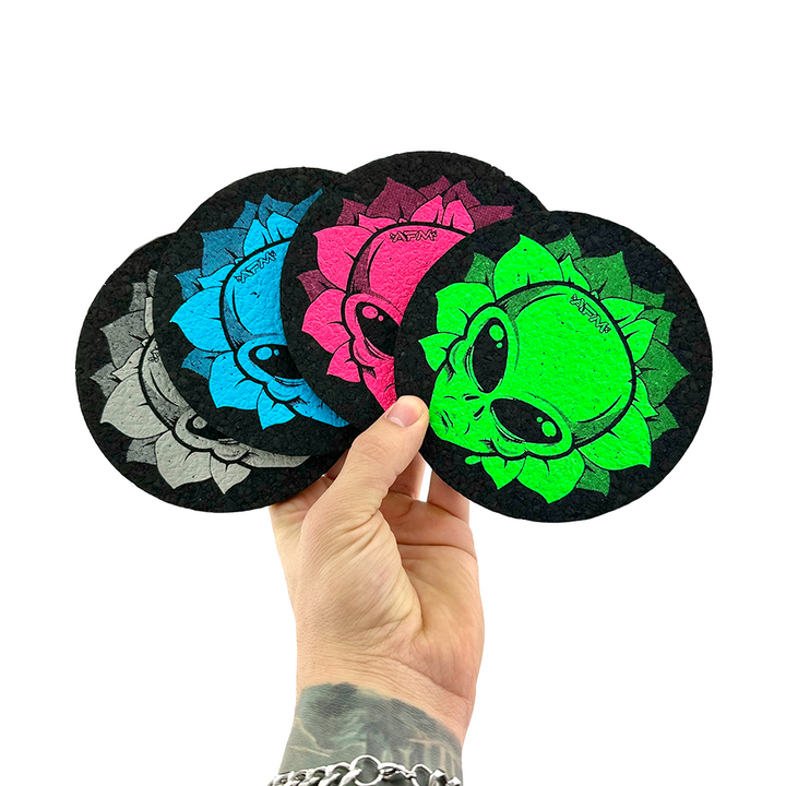 5" AFM Alien Head Circle Mood Mat | AFM Smoke