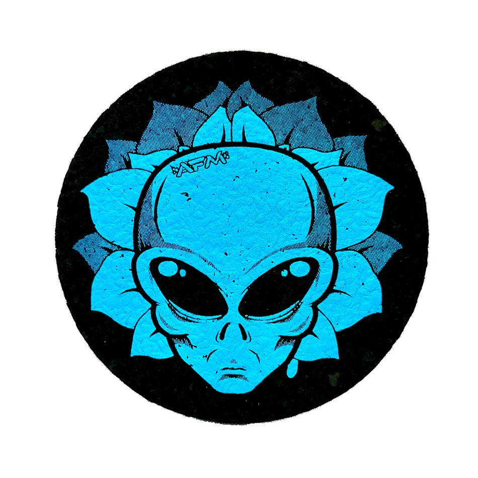 5" AFM Alien Head Circle Mood Mat | AFM Smoke