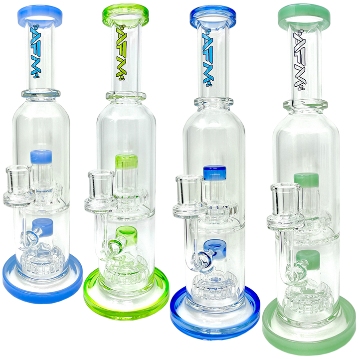 12" AFM Glass Commander Double UFO Perc Glass Rig | AFM Smoke