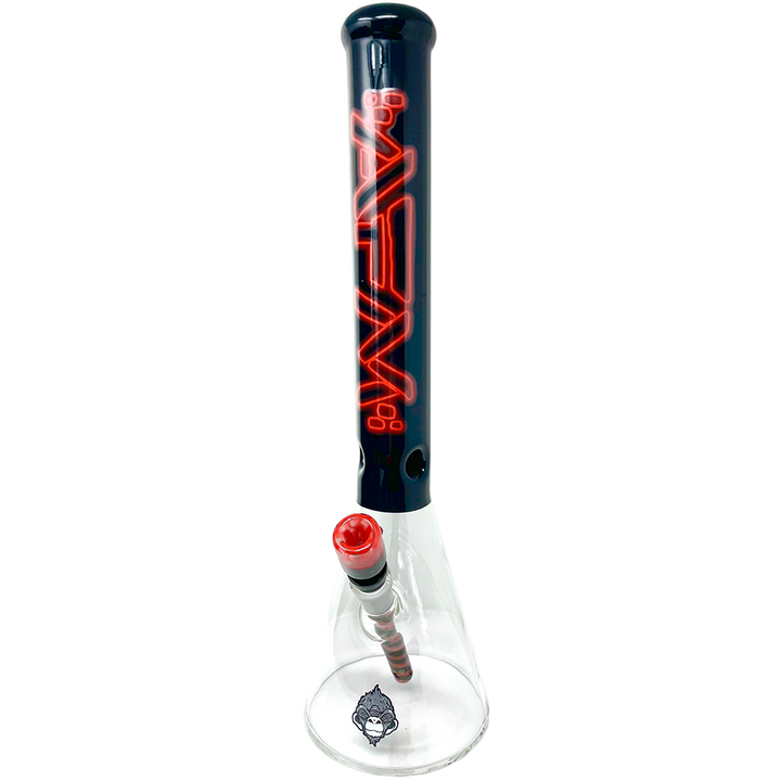 18" AFM Neon Lights Sleeve Glass Beaker Bong