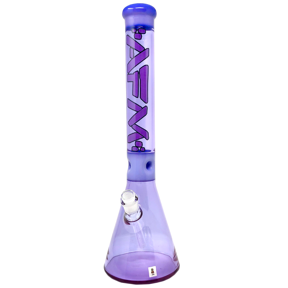 18" Pulsar Purple Color Glass Beaker Bong
