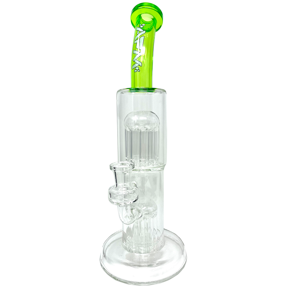 12" AFM Glass Double Cosmos Clear Glass Dab Rig