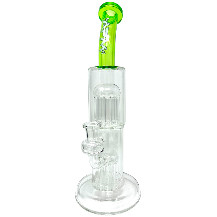 12" AFM Glass Double Cosmos Clear Glass Dab Rig