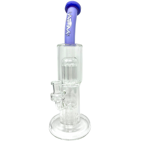 12" Double Cosmos Clear Glass Dab Rig