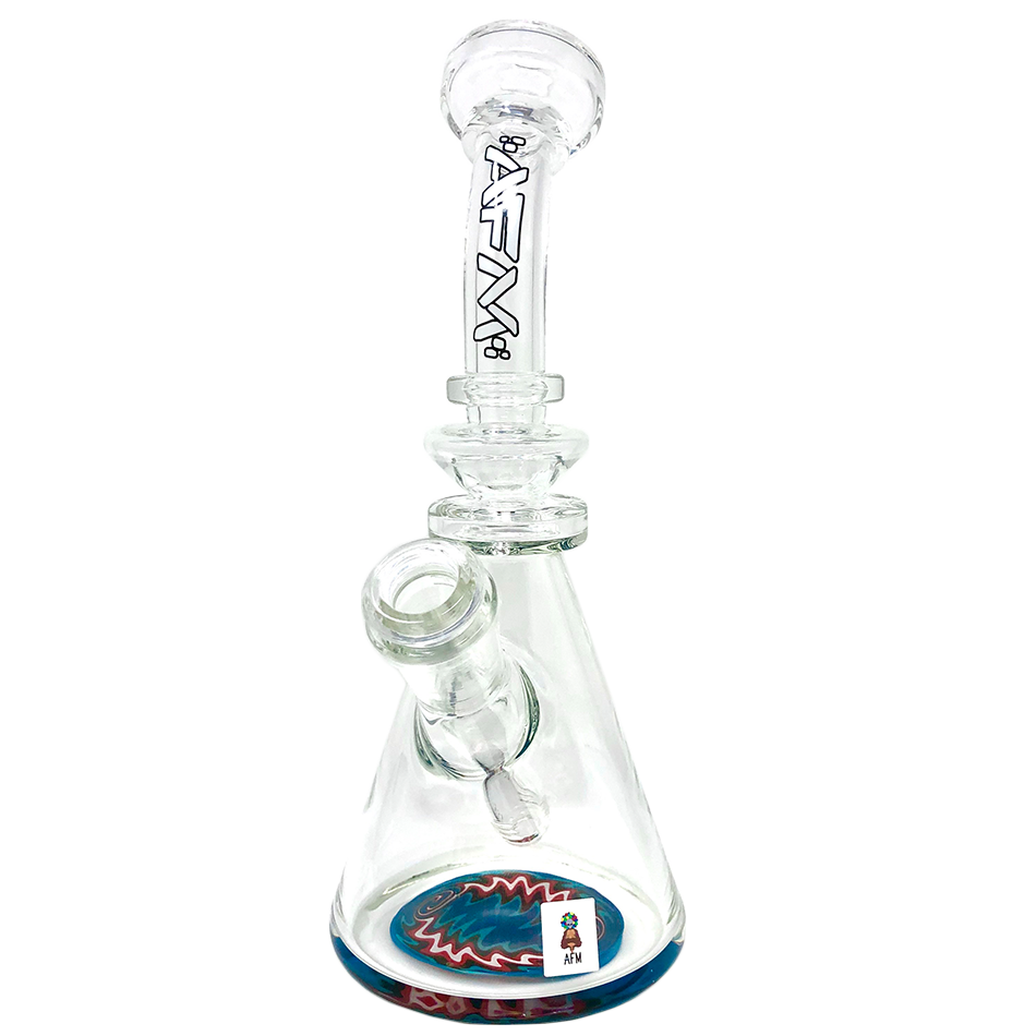 9" AFM Rastafari Clear Glass Beaker Bong