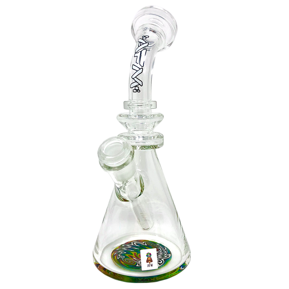 9" AFM Rastafari Clear Glass Beaker Bong