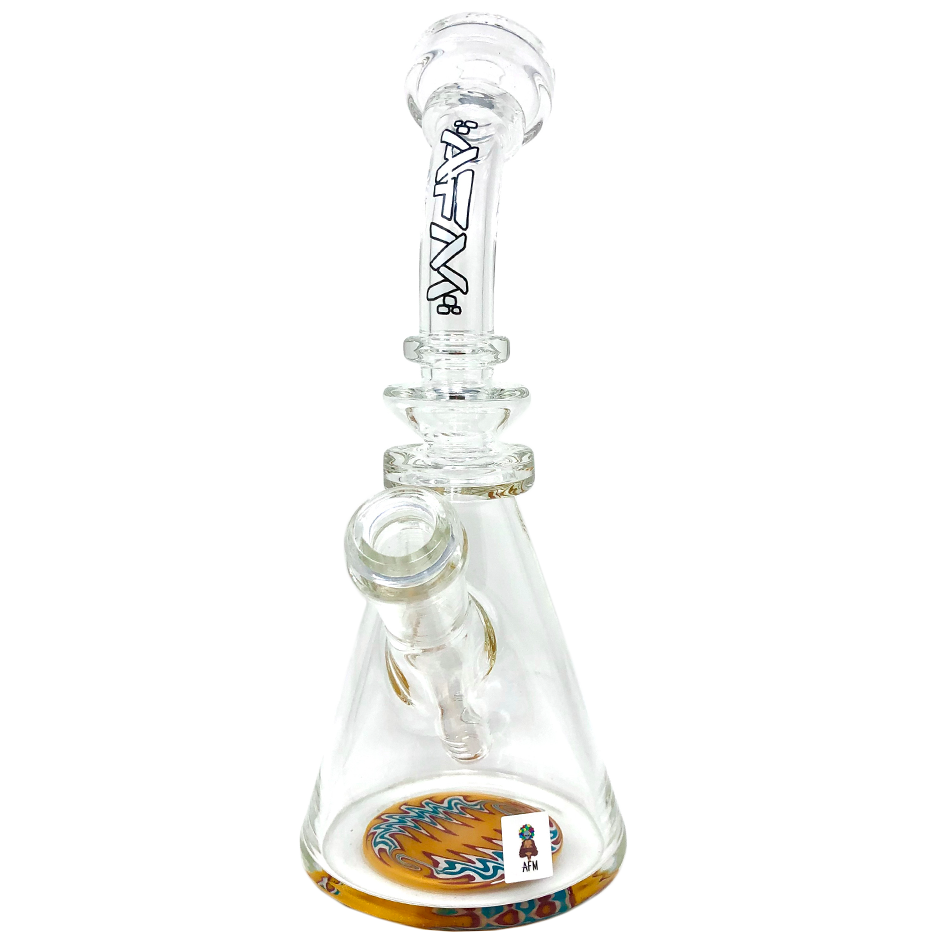 9" AFM Rastafari Clear Glass Beaker Bong
