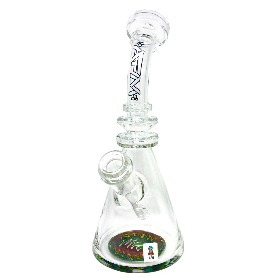 9" AFM Rastafari Clear Glass Beaker Bong