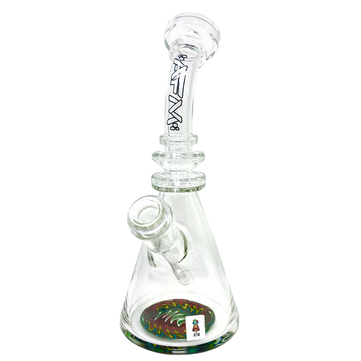 9" AFM Rastafari Clear Glass Beaker Bong